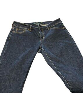 Lauren Ralph Lauren Womens Dark Wash Denim Straight-Leg Jeans Size 10